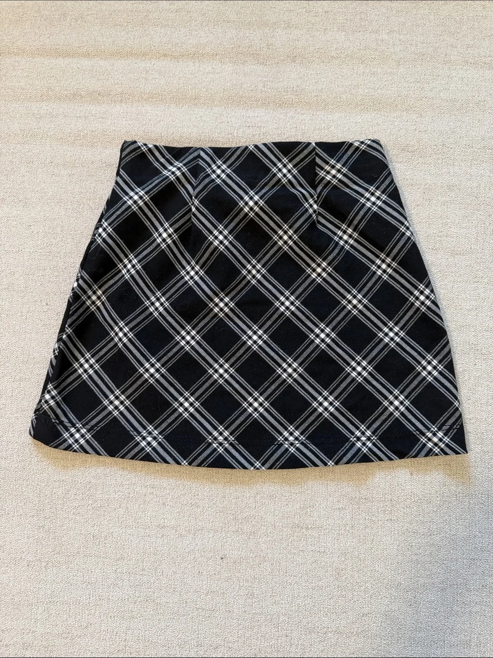 Old Navy Black and White Plaid A-Line Skirt